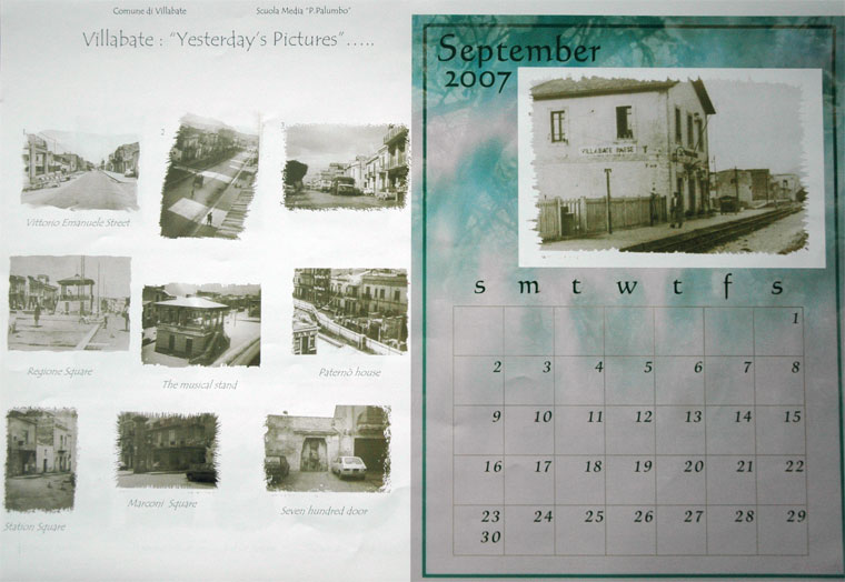 calendario in lingua inglese