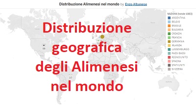 Distribuzione geografica degli Alimenesi nel mondo